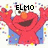 Red muppet character with orange nose and blue shirt raises arms in pixelated animation, text fragments appear sequentially.