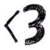 Black <3 symbol on white background with pixelated edges.