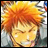 A 48x48 pixel buddy icon featuring a cartoon character with spiky orange hair and closed eyes on the left, paired with text "Anime IM" and "COM" on a black background to the right.
