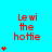 Red text "Lewi the hottie" on cyan background with varying numbers of red stars below, some frames showing gray rectangle at bottom right.