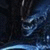 A static pixelated image shows a dark background with blue and white light effects resembling motion trails or energy bursts.