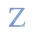 four and four showing animated variations of stylized Z, I, S, and 7 characters in blue-gray tones with pixelated edges