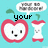 Pixelated apple and core characters with speech bubbles on a cyan background, displaying text changes across frames.