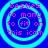 Four identical cyan spiral patterns on a blue background with pink text reading 'besties to many to fit on this icom' arranged in a