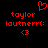 Red pixelated text and symbols on black background: 'taylor lautnerrc:' with heart above left, '<3' below both instances.