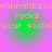 Pixelated text on a pink background with green circular gradients, repeating 'HannahE254 rocks your socks' in four quadrants.
