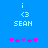 Pixelated blue background with light blue text and pink/purple symbols, showing two identical static frames with slight symbol variations.