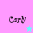 Four display 'Carly' text with a star symbol; top-left and bottom-left have stars, top-left is pink, bottom-left is cyan, top-right and bottom-right are light blue