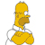 Pixelated yellow cartoon character with brown hair, white shirt, and gray pants in profile view facing right.