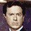 Animated contact sheet of The Daily Show logo frames showing a man's face and text variations with blue/white color scheme on dark background.