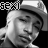 A 3x3 contact sheet of grayscale animated frames showing a person wearing a cap with repeated "sexi" text overlay in pixelated font, arranged left-to-right top-to-bottom across sampled frames.