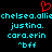 Red heart symbol above cyan text on black background, with repeated names and "bff" in pixelated font.
