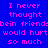 Blue background with pink pixelated text reading "I never thought bein friends would hurt so much" in two identical vertical , with a subtle light gradient in the lower-left