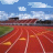 A 3x3 contact sheet of a static animated icon featuring a running track image and text elements arranged in a grid layout with blue background.