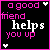 A four- of black backgrounds with pink borders, displaying pixelated text about friendship in white and pink fonts