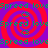 Red and purple spiral patterns with green text repeating 'Spreed love' across the image, featuring a small 'G' symbol at center of each spiral.