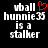 Pixelated text on black background with red heart symbol above 'vbball' in left , identical text in right without heart