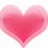 Pink heart-shaped icons with text overlays and a small heart symbol, displayed in a
