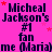 A static image with a bright pink background displaying repeated text in dark blue and red, featuring 'Michael Jackson's #1 fan me (Maria)'
