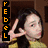Four- of a person in yellow and purple clothing with 'REBEL' text on each , showing different poses including hand gestures and drinking