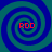 Four identical spiral patterns arranged in a , each containing red text "RDD" at the center against a blue and teal background