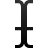 Black wireframe cursor icon with horizontal split at middle, vertical stem, and top/bottom extensions on light gray background.