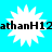 Four identical white starburst shapes on a bright cyan background with black text reading 'athanH12' repeated horizontally across the image.