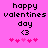 Pixelated text and heart symbols on a pink background with two identical static frames side-by-side.