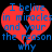 Red broken heart with blue text reading 'I believe in miracles and your the reason why' on black background.