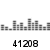 A static pixelated image showing a grayscale audio equalizer with vertical bars of varying heights above the black text '41208' on a white background.