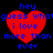 Red heart-shaped icon with blue pixelated text reading 'hey guess what i love more than ever' on black background.