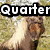 Pixelated image showing two figures in a grassy field with overlaid text "Quarter Ranch" at the top.