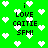 Green background with white pixelated hearts and repeated text 'i LOVE CAITIE SFM!' in black block letters.