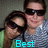 Two people wearing sunglasses pose together in a pixelated image with text overlays changing across frames.
