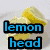 Pixelated with four distinct images: lemon slices, a cartoon mouse, a brown monster, and a bicycle, each labeled with colored text