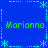 Blue background with light blue dotted lines forming a , four green 'Marianna' texts at corners and center, star-like symbols at intersections