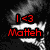 A black-and-white anime-style character with red and green text overlays across six showing sequential facial expressions