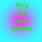 Green pixelated text 'Hey its me PAIGE' on a circular gradient background shifting between blue and pink hues.