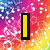 Animated icon with four distinct sections: top-left yellow vertical bar, top-right green 'luv' text on pink outline, bottom-left pink 'dc' letters with yellow outlines on black background, and empty gray section.