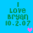 Pixelated green text on cyan background reads 'I Love Bryan 10.2.07' with a pink heart in the lower-right corner of the first frame.