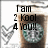 Pixelated static image shows black text 'I am 2 Kool 4 You!!' over a brown frame with a greenish circular object and a gray abstract shape on the left.