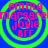 Four identical circular icons with green rings and blue backgrounds display pink text reading 'em-ma margare josie BFF' in a stacked layout.