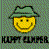 A static pixel art icon shows a yellow smiley face wearing a green hat against a checkered background with the text "MYOLDICON" below.