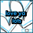 Pixelated blue text on black blocks over a white background with gray and light blue geometric lines; the right block shifts left, changing 'love yo lols' to 'like lololols'.