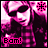 Pixelated static icon featuring a stylized figure in dark clothing with sunglasses, pink and white color scheme, and text reading "Bam!" at bottom left.