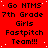 Red background with repeated black text reading 'Go HTMS 7th Grade Girls Fastpitch Team!!!' in a pattern, some white pixel noise