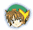Pixelated character head with brown hair, green cap, and yellow ear-like adornments in four sequential poses showing facial expression changes.