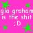 Static image with bright pink background, green stars, and repeated white text reading "gia graham gia graham is the shit is the shit :D".