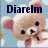 Pixelated image of a light brown bear-like character with black eyes and nose, holding an object against a blue background with dark text above.