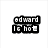 Pixelated black text on white background reads 'edward lehot' with partial character distortion, adjacent to a pixelated portrait of a person with light brown hair and neutral expression.